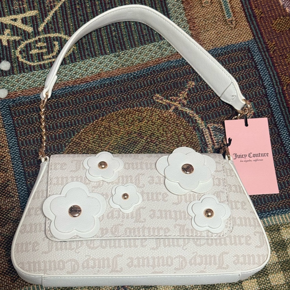 Juicy Couture Cream Floral Shoulder Bag - Picture 2 of 8